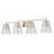 Z-Lite Analia Vanity, 4-Light, 36 In.W x 7.5 In.L x 9.25 In.H, Brushed Nickel/Clear Ribbed 1101-4V-BN - alternate 6